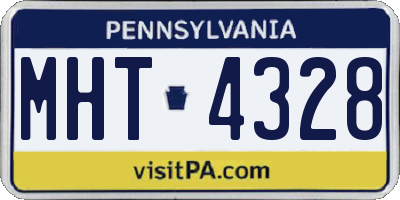 PA license plate MHT4328