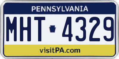 PA license plate MHT4329