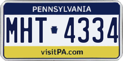 PA license plate MHT4334