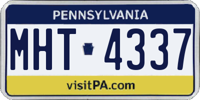 PA license plate MHT4337
