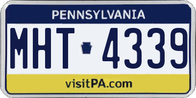 PA license plate MHT4339