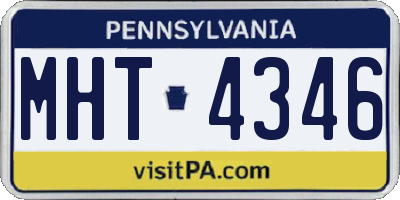 PA license plate MHT4346