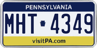 PA license plate MHT4349