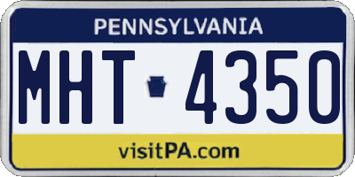 PA license plate MHT4350