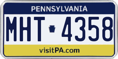 PA license plate MHT4358