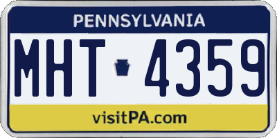 PA license plate MHT4359