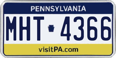 PA license plate MHT4366