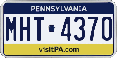 PA license plate MHT4370