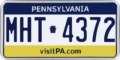 PA license plate MHT4372