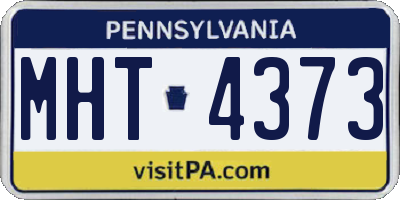 PA license plate MHT4373