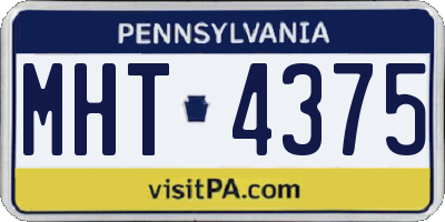 PA license plate MHT4375