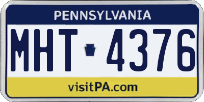 PA license plate MHT4376