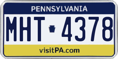 PA license plate MHT4378