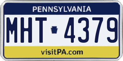 PA license plate MHT4379
