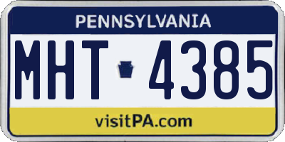 PA license plate MHT4385