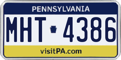 PA license plate MHT4386