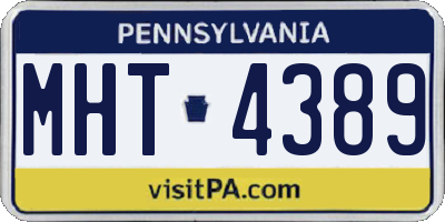 PA license plate MHT4389