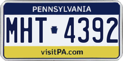 PA license plate MHT4392