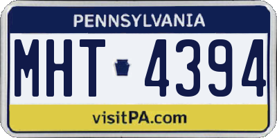 PA license plate MHT4394