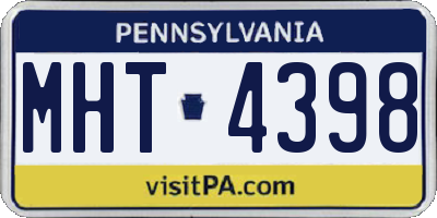 PA license plate MHT4398
