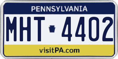 PA license plate MHT4402