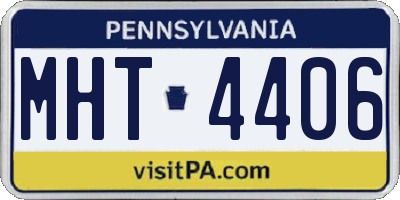 PA license plate MHT4406