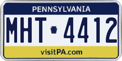 PA license plate MHT4412