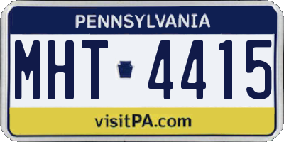 PA license plate MHT4415
