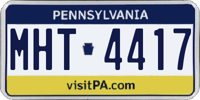 PA license plate MHT4417