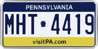 PA license plate MHT4419