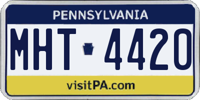 PA license plate MHT4420