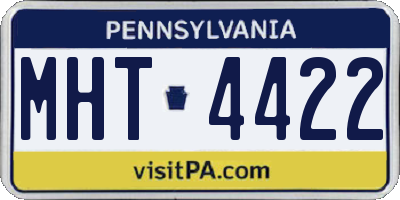 PA license plate MHT4422