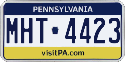 PA license plate MHT4423