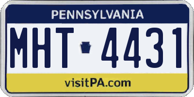 PA license plate MHT4431
