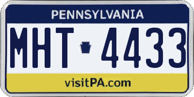 PA license plate MHT4433
