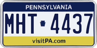 PA license plate MHT4437