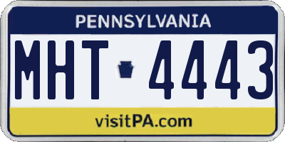 PA license plate MHT4443