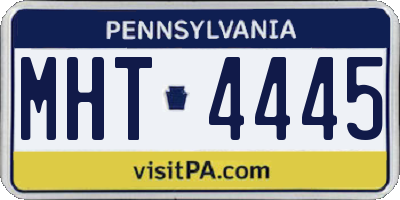 PA license plate MHT4445