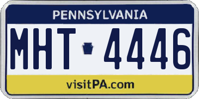 PA license plate MHT4446