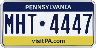 PA license plate MHT4447