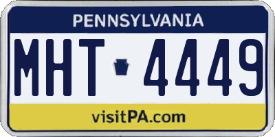 PA license plate MHT4449