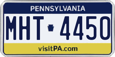 PA license plate MHT4450