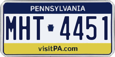 PA license plate MHT4451