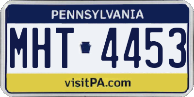 PA license plate MHT4453