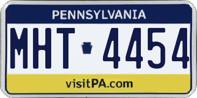 PA license plate MHT4454