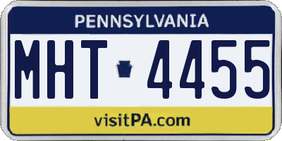 PA license plate MHT4455