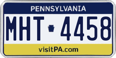 PA license plate MHT4458
