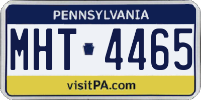 PA license plate MHT4465