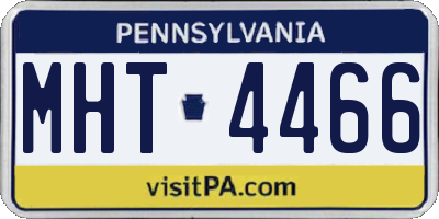 PA license plate MHT4466
