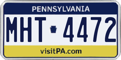 PA license plate MHT4472